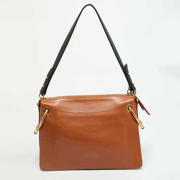 Pre Owned Chloe Roy Brown/Black Leather Shoulder Bag