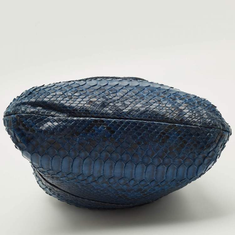 Pre Owned Chloe Joan Blue/Black Python Bucket Bag