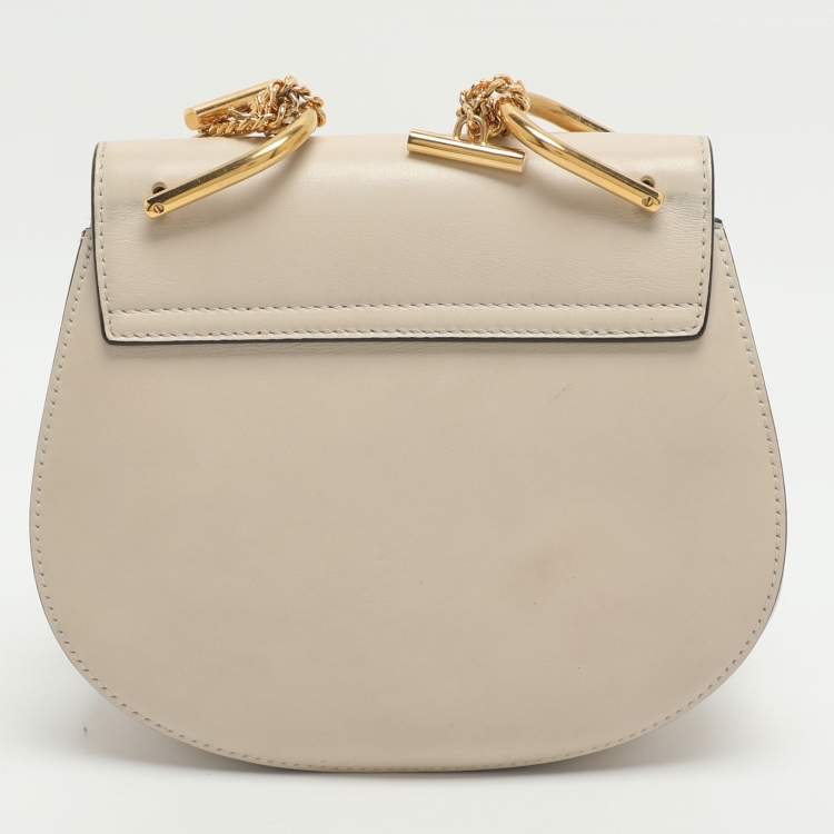 مملوكة مسبقًا Chloe Palm Embellished Drew Small Light Beige Leather Shoulder Bags