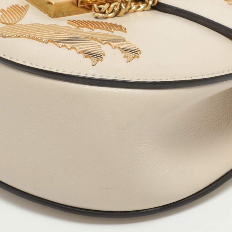 مملوكة مسبقًا Chloe Palm Embellished Drew Small Light Beige Leather Shoulder Bags