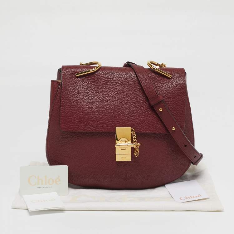 Pre Owned Chloe Drew Large Red Leather Shoulder Bag