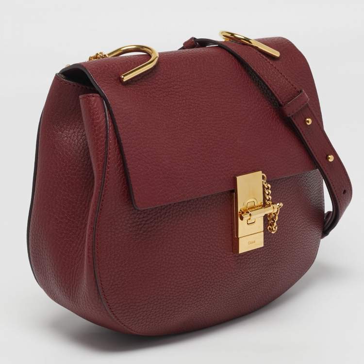 Pre Owned Chloe Drew Large Red Leather Shoulder Bag