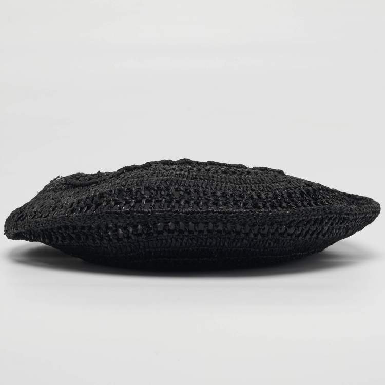 Pre Owned Chloe Summer Banana Black Raffia Hobo