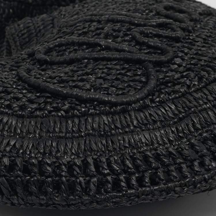 Pre Owned Chloe Summer Banana Black Raffia Hobo