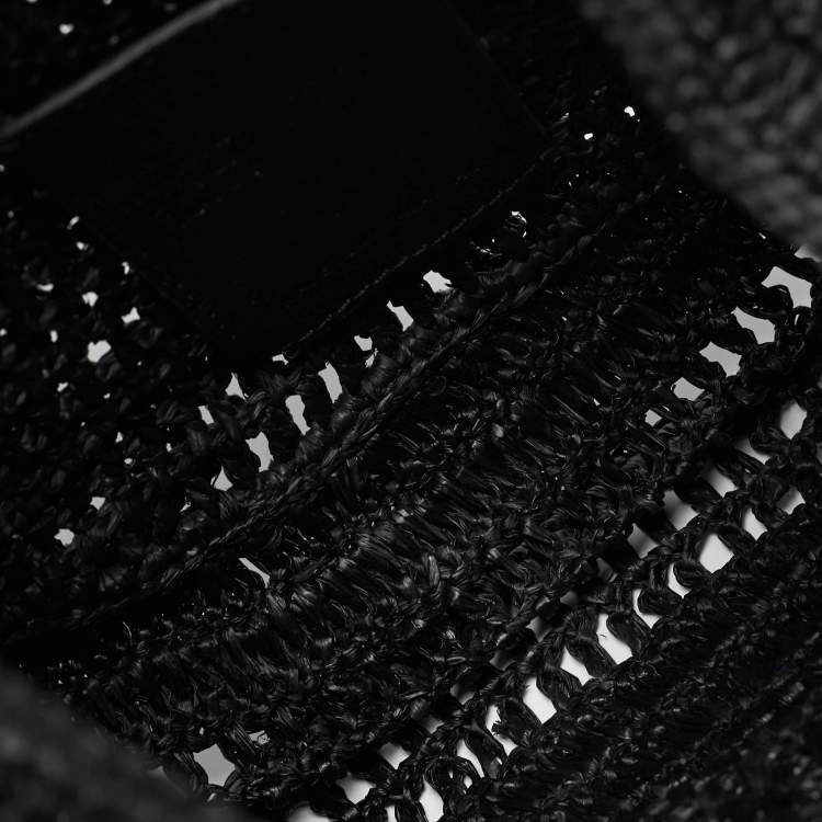 Pre Owned Chloe Summer Banana Black Raffia Hobo