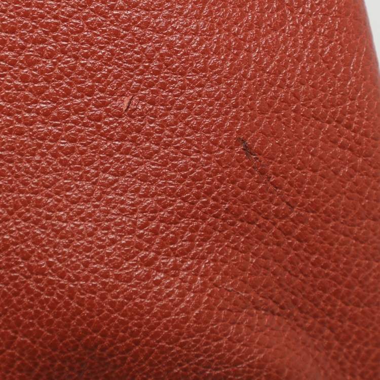 Pre Owned Chloe Brick Leather Crystal Bow Embellished Chain Bag