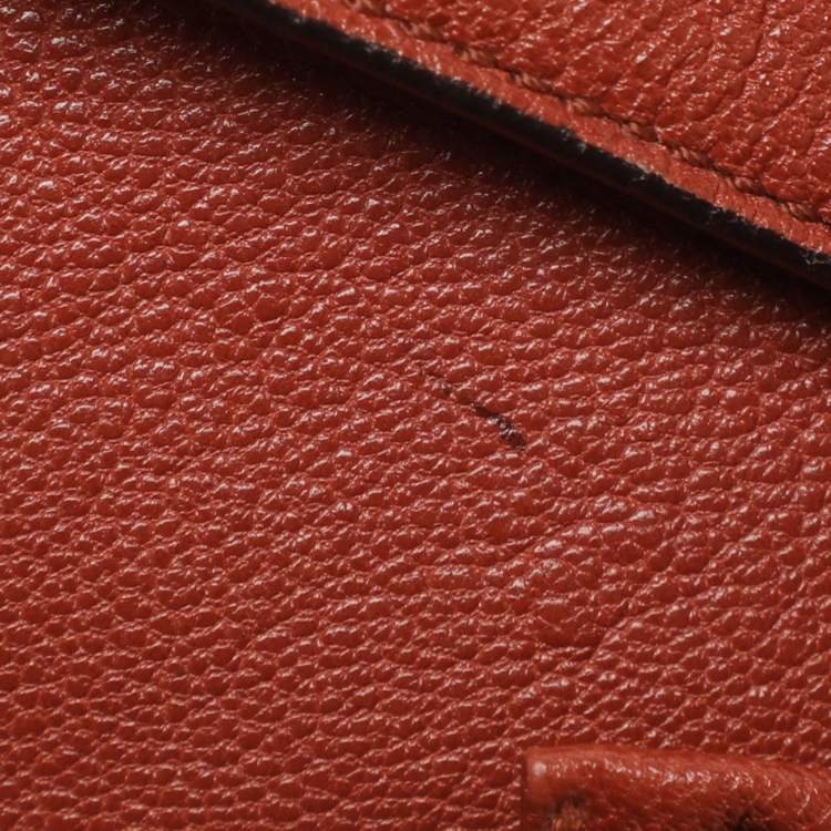 Pre Owned Chloe Brick Leather Crystal Bow Embellished Chain Bag