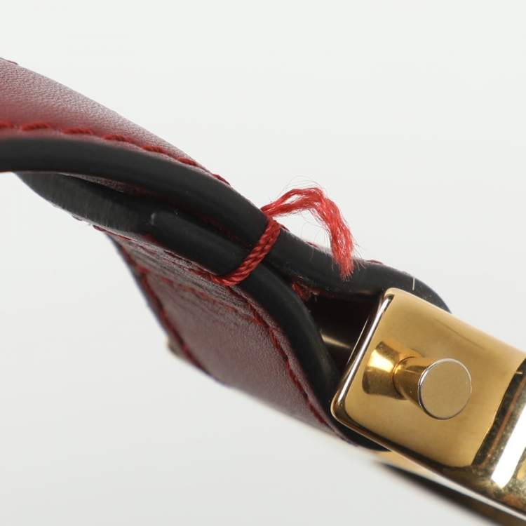 Pre Owned Chloe Amelia Burgundy/Beige Gazelle and Leather Shoulder Bag