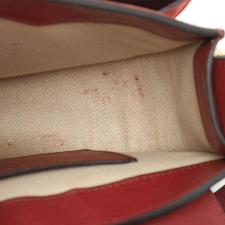 Pre Owned Chloe Tess Embroidered Red Leather and Suede Shoulder Bags