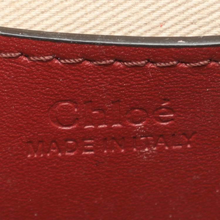 Pre Owned Chloe Tess Embroidered Red Leather and Suede Shoulder Bags