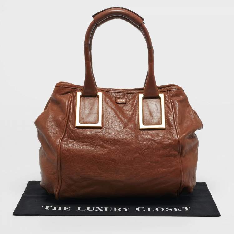 Pre Owned Chloe Ethel Brown Leather Tote