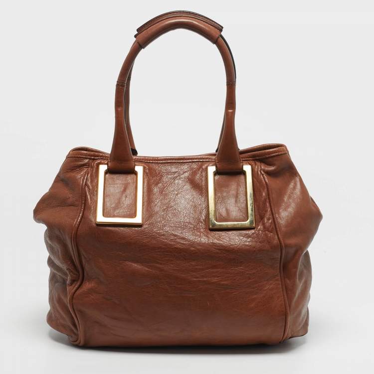 Pre Owned Chloe Ethel Brown Leather Tote
