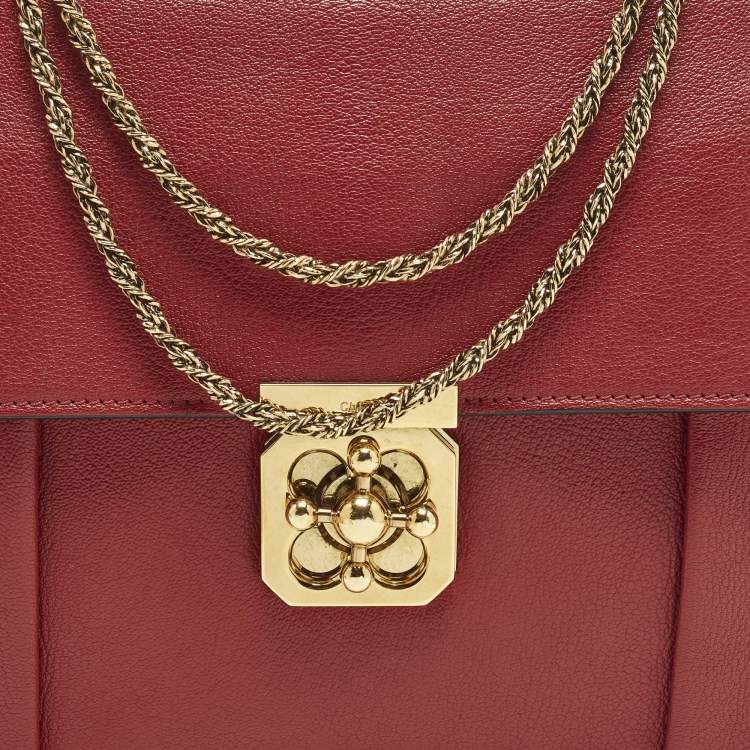 Pre Owned Chloe Elsie Large Red Leather Shoulder Bag