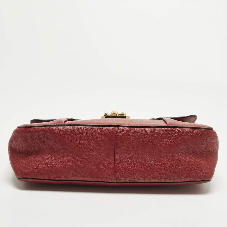 Pre Owned Chloe Elsie Large Red Leather Shoulder Bag