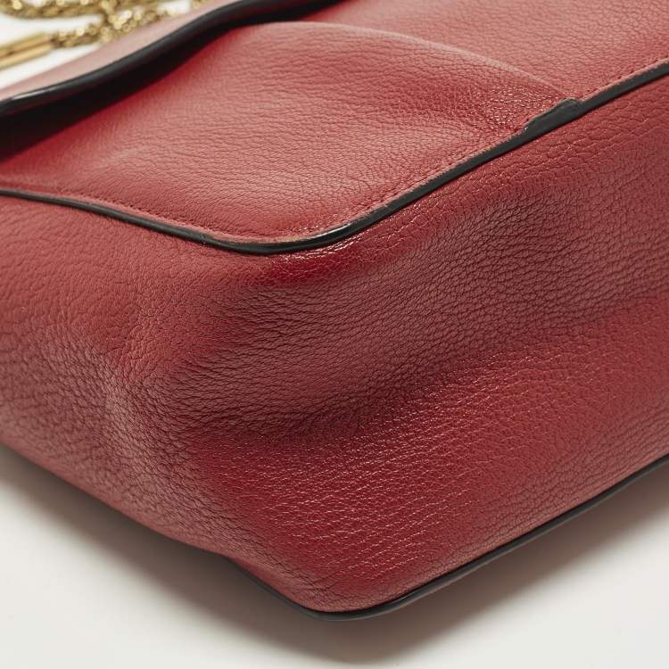 Pre Owned Chloe Elsie Large Red Leather Shoulder Bag