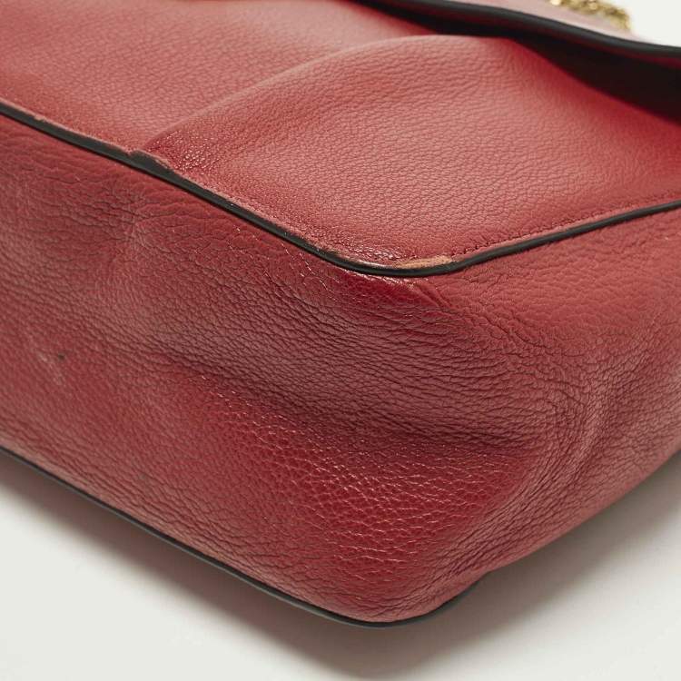Pre Owned Chloe Elsie Large Red Leather Shoulder Bag
