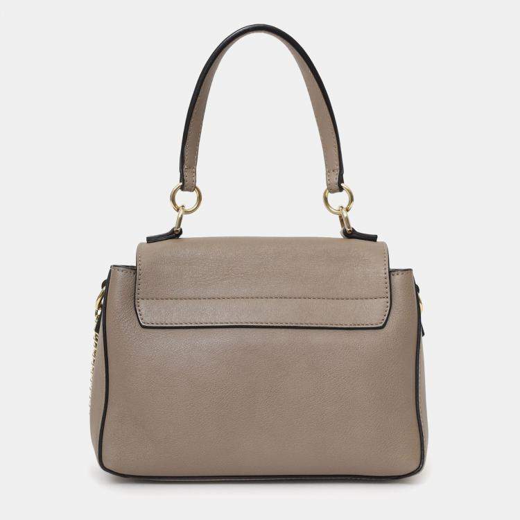 Pre Owned Chloe Taupe Leather Mini Faye Day Bag