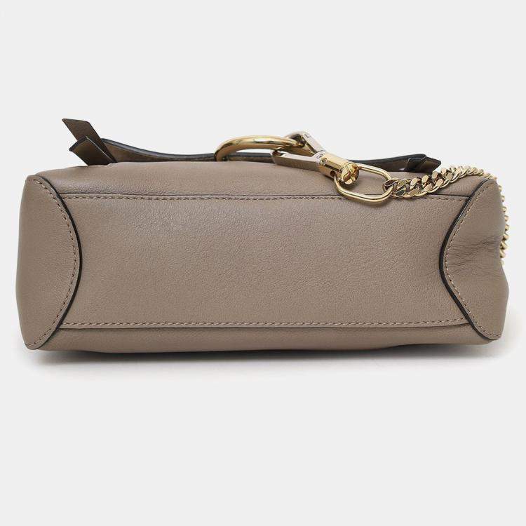 Pre Owned Chloe Taupe Leather Mini Faye Day Bag