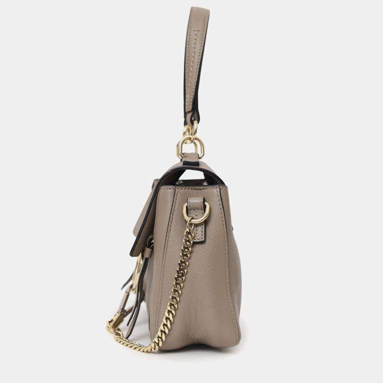 Pre Owned Chloe Taupe Leather Mini Faye Day Bag