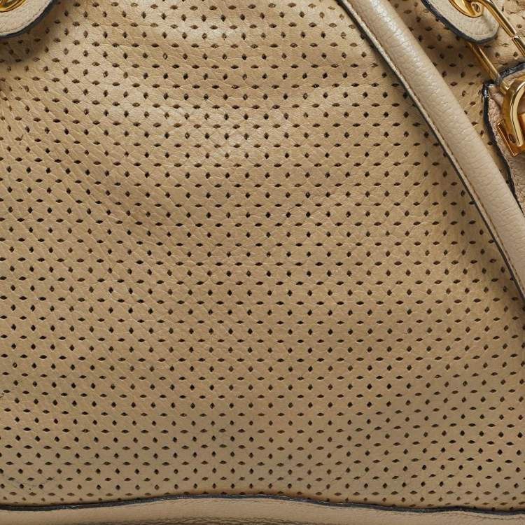 Pre Owned Chloe Paraty Large Perforated Leather Shoulder Bag