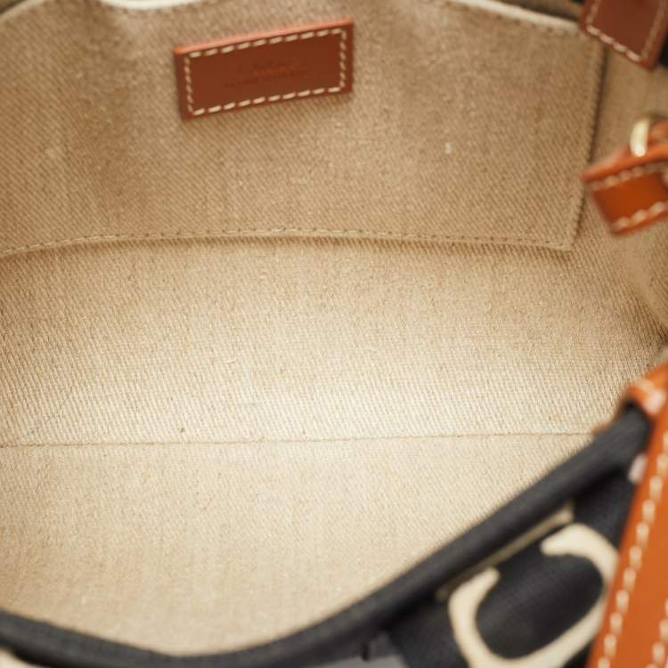 Pre Owned Chloe Woody Small Black/Brown Canvas and Leather Tote