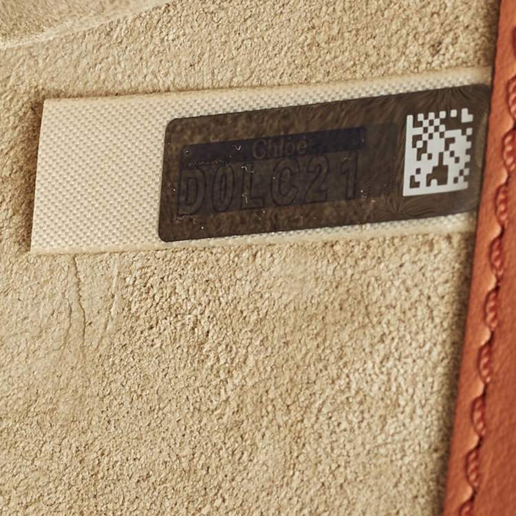 Pre Owned Chloé Vanity C Mini Brown Croc Embossed Shoulder Bag