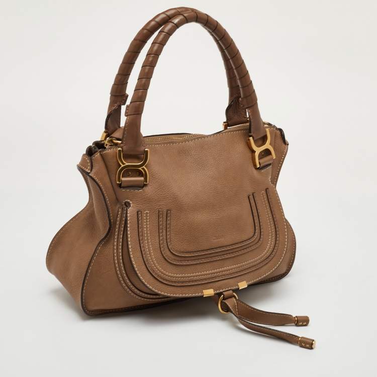 Pre Owned Chloe Marcie Medium Brown Leather Satchel