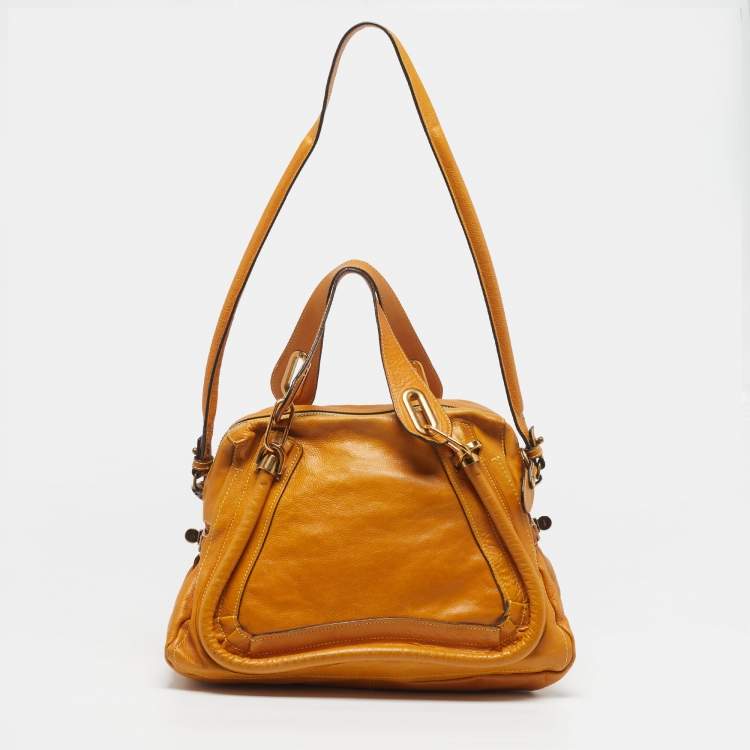 Pre Owned Chloe Paraty Medium Tan Leather Satchel