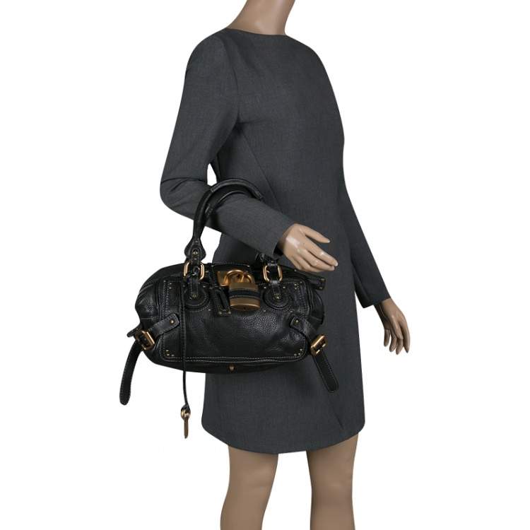 Pre Owned Chloe Black Leather Medium Paddington Satchel