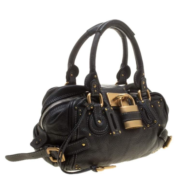 Pre Owned Chloe Black Leather Medium Paddington Satchel