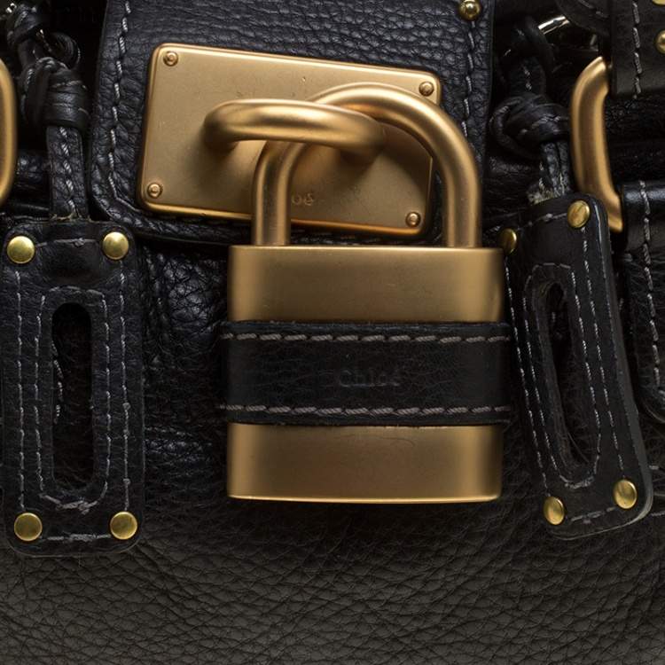 Pre Owned Chloe Black Leather Medium Paddington Satchel
