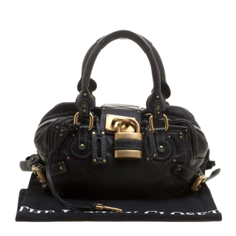 Pre Owned Chloe Black Leather Medium Paddington Satchel