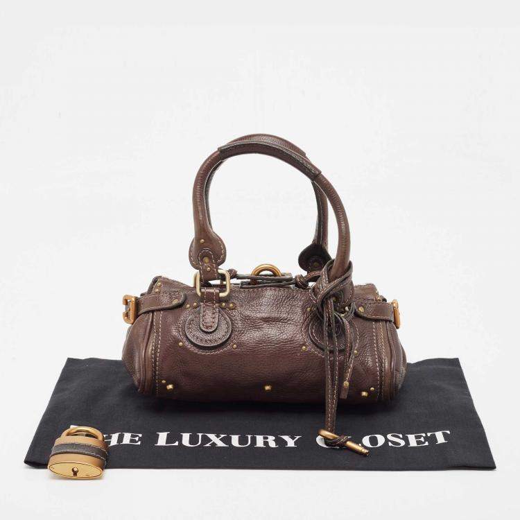 Pre Owned Chloe Dark Brown Leather Mini Paddington Satchel
