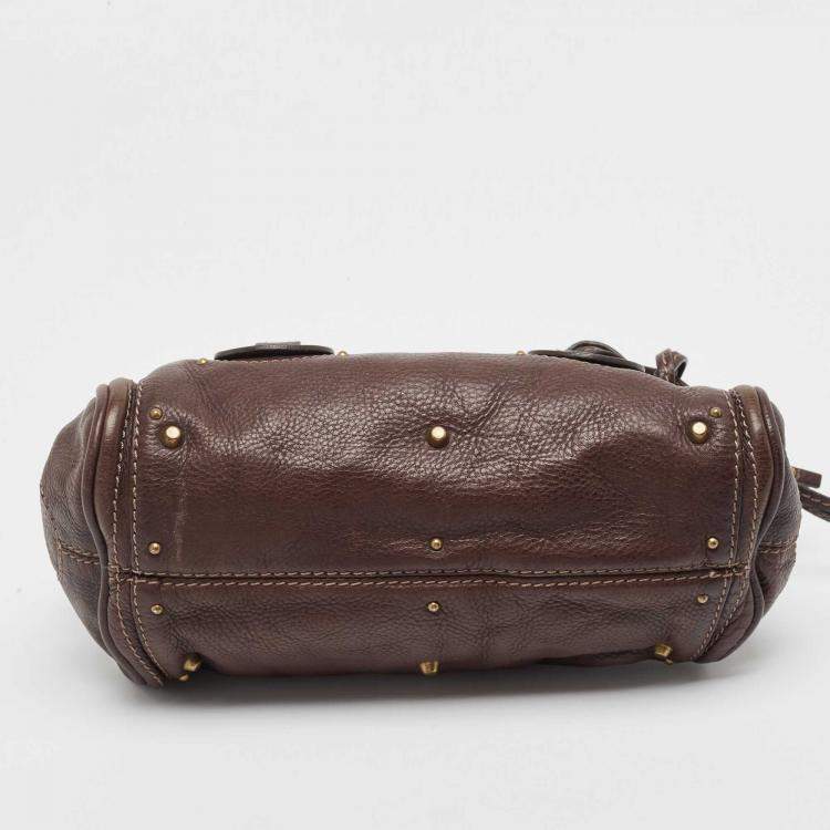 Pre Owned Chloe Dark Brown Leather Mini Paddington Satchel