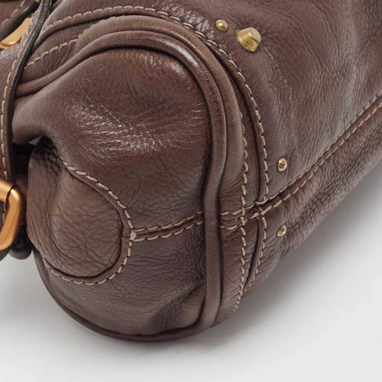 Pre Owned Chloe Dark Brown Leather Mini Paddington Satchel