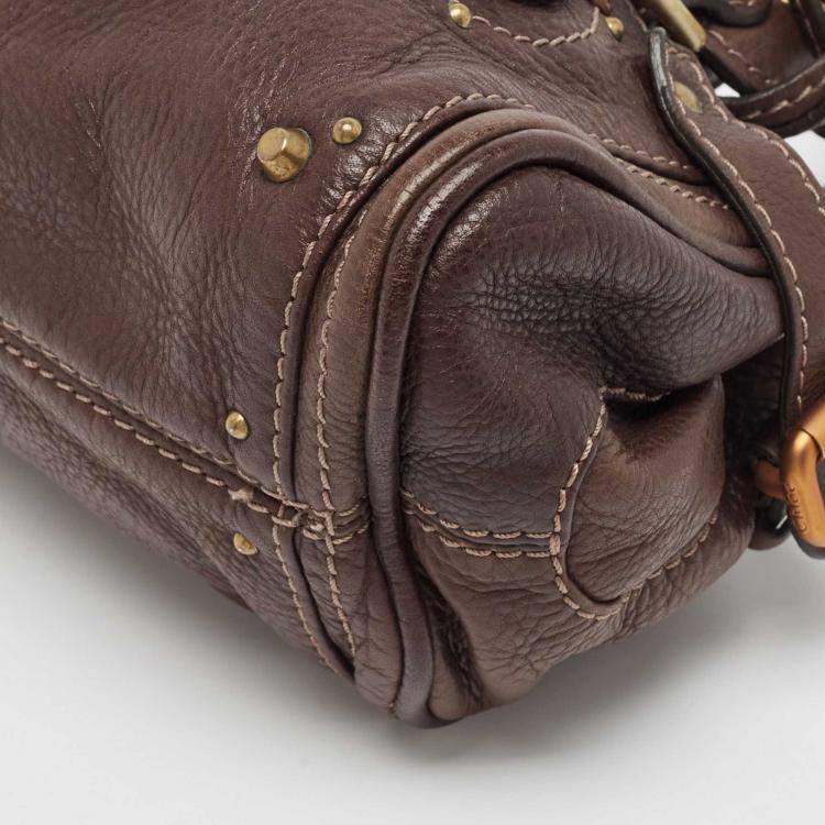 Pre Owned Chloe Dark Brown Leather Mini Paddington Satchel