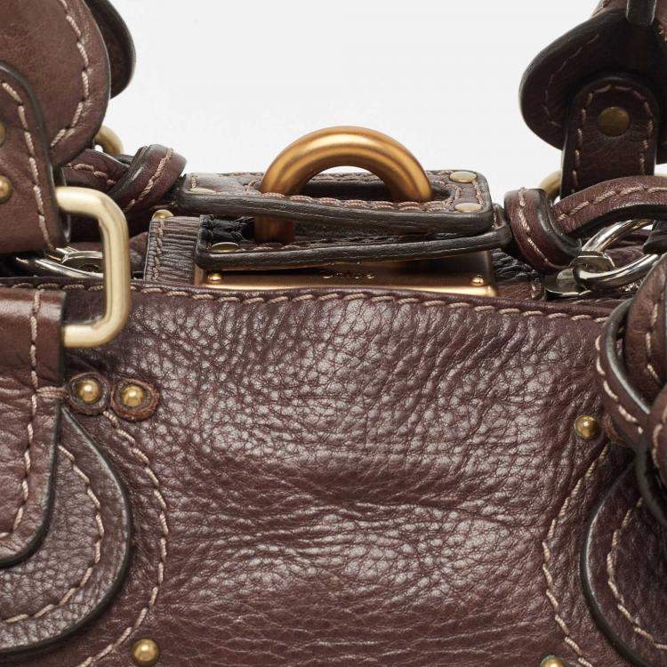 Pre Owned Chloe Dark Brown Leather Mini Paddington Satchel