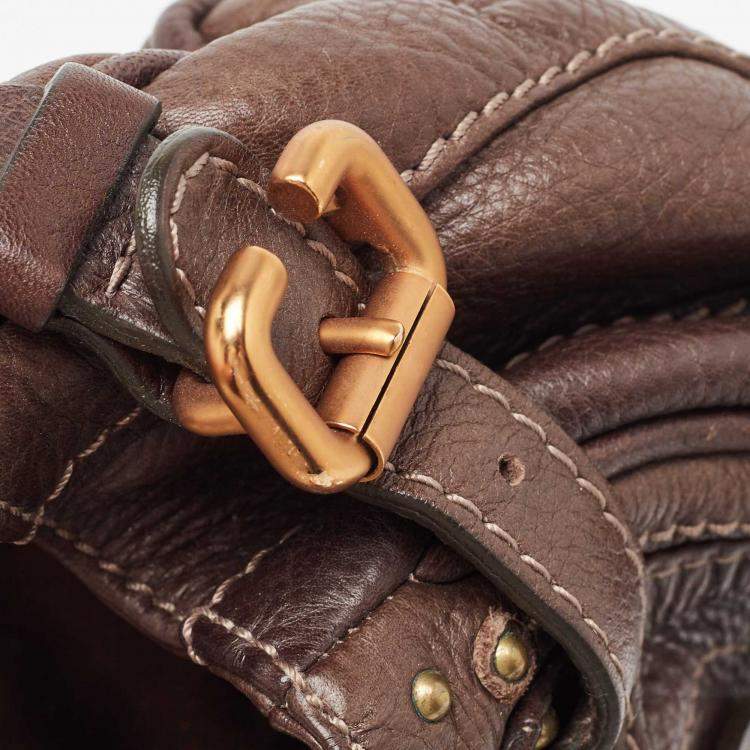 Pre Owned Chloe Dark Brown Leather Mini Paddington Satchel