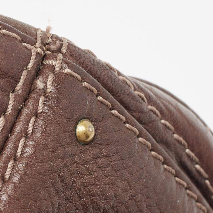 Pre Owned Chloe Dark Brown Leather Mini Paddington Satchel