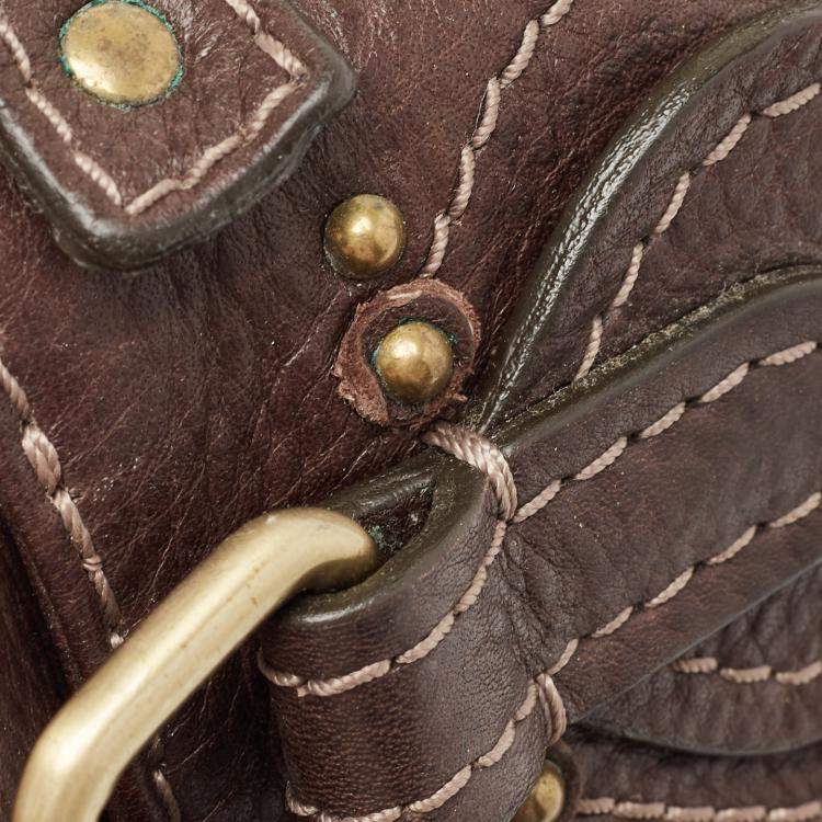 Pre Owned Chloe Dark Brown Leather Mini Paddington Satchel