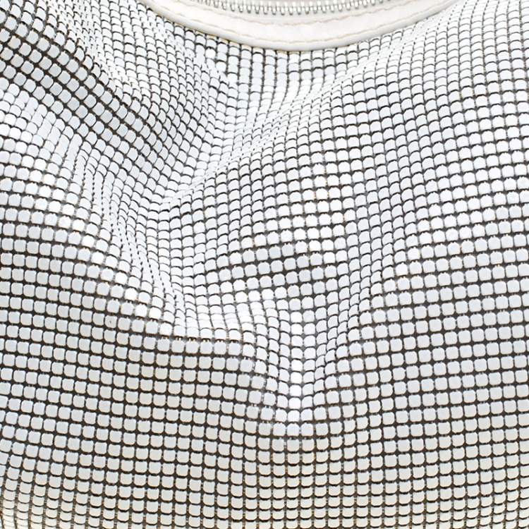 Pre Owned Chloe White Metal and Leather Mesh Hobo