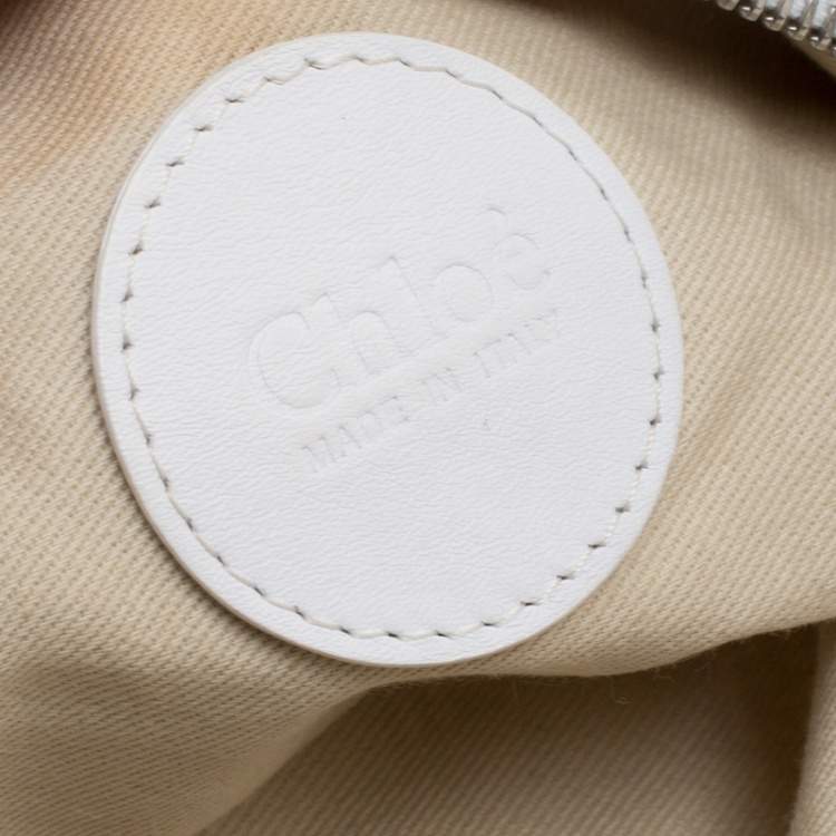 Pre Owned Chloe White Metal and Leather Mesh Hobo