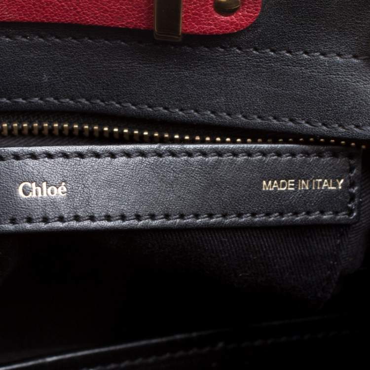 Pre Owned Chloe Black/Red Leather Small Alice Satchel