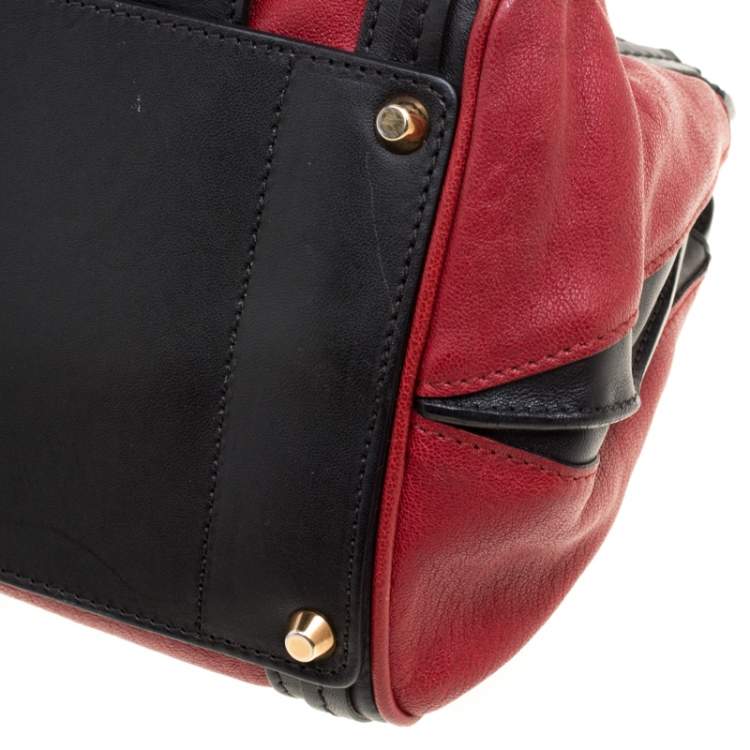 Pre Owned Chloe Black/Red Leather Small Alice Satchel