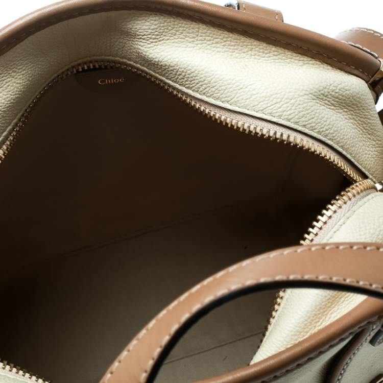 Pre Owned Chloe Beige/Brown Leather Susan Top Handle Bag
