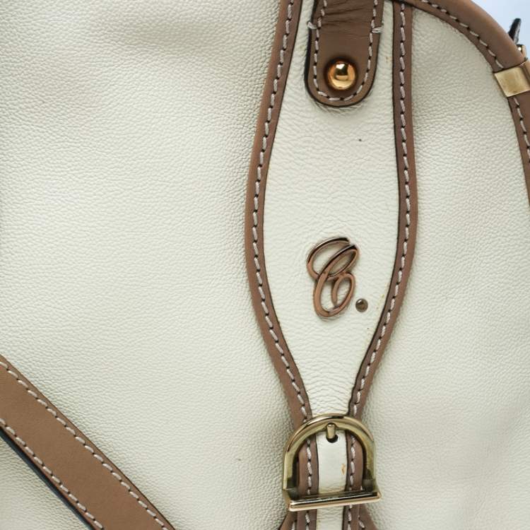 Pre Owned Chloe Beige/Brown Leather Susan Top Handle Bag