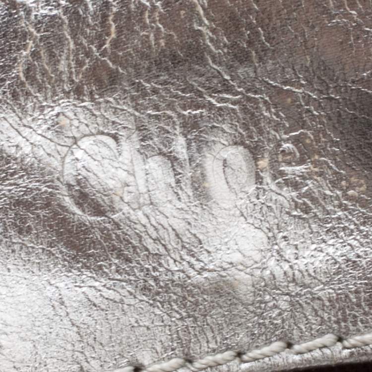 Pre Owned Chloe Silver Leather Paddington Tote