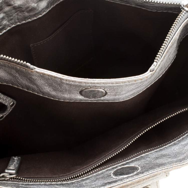 Pre Owned Chloe Silver Leather Paddington Tote