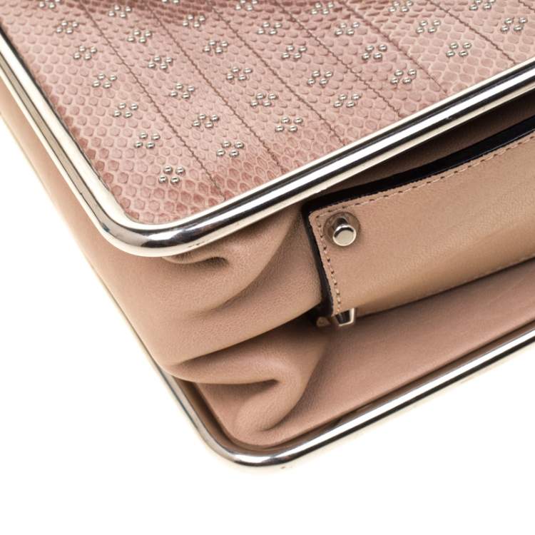 Pre Owned Chloe Beige Python Medium Sally Flap Shoulder Bag