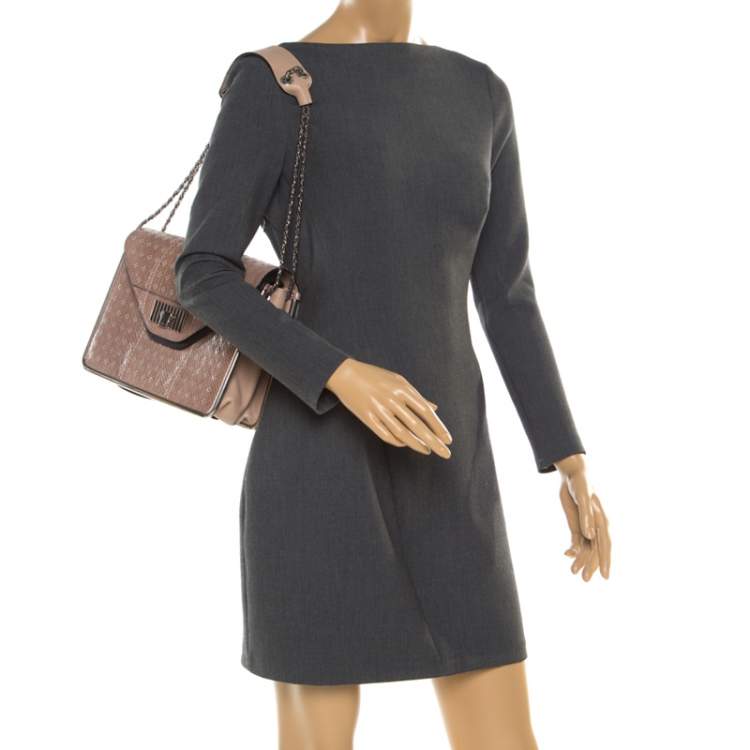 Pre Owned Chloe Beige Python Medium Sally Flap Shoulder Bag